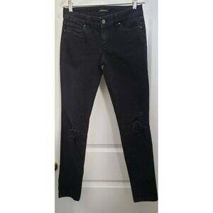 White House Black Market Black Distressed Skinny Jeans Womens Size 4